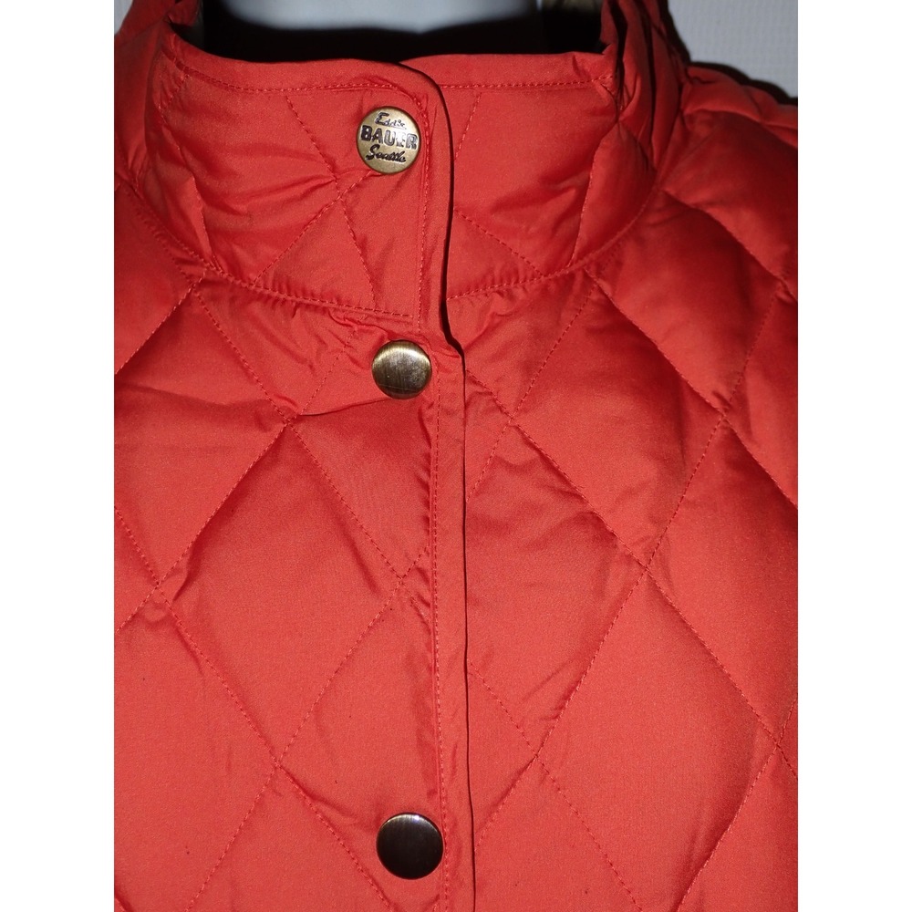 Eddie Bauer Goose Down Vest Women XXL Orange Snap Quilted Outdoor Cottage layer - Picture 2 of 7